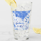 サントリーニギリシャ水彩画 タンブラーグラス
