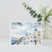 サントリーニギリシャ水彩画 ポストカード (スタンド正面)