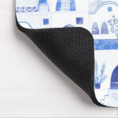 サントリーニギリシャ水彩画 マウスパッド (コーナー)