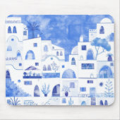 サントリーニギリシャ水彩画 マウスパッド (正面)