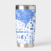 サントリーニギリシャ水彩画 保温保冷タンブラー (背面)