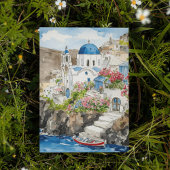 サントリーニギリシャ水彩絵葉書 招待状