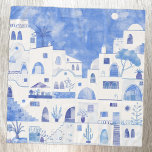 サントリーニギリシャ水彩青白 スカーフ<br><div class="desc">ギリシャモダンのサントリ絵画ニ島のオ素晴らしイアの青と白の水色。オリジナルアートby Nic Squirrell.</div>
