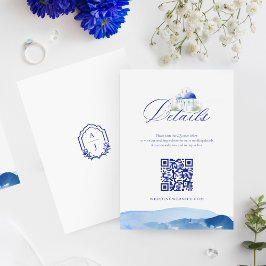 サントリーニギリシャ水結婚色の詳細QRコード エンクロージャーカード