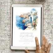 サントリーニギリシャ水結婚色の 招待状