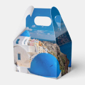 サントリーニギリシャ目的地のウェディングパーソナライズされた フェイバーボックス (裏面サイド)