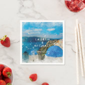 サントリーニギリシャ結婚夏のナプキン スタンダードカクテルナプキン (インサイチュ)