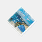 サントリーニギリシャ結婚夏のナプキン スタンダードカクテルナプキン (角)