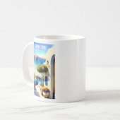 サントリーニギリシャ絵を描旅行 コーヒーマグカップ (正面左)