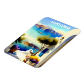 サントリーニギリシャ絵を描旅行 マグネット (左側)