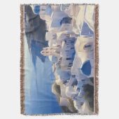 サントリーニギリシャ絵画水彩色 スローブランケット (正面縦)