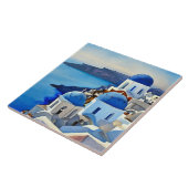 サントリーニギリシャ絵画水彩色 タイル (側面)