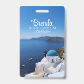 サントリーニギリシャ荷物タグ バッジ (裏面)