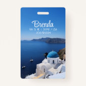 サントリーニギリシャ荷物タグ バッジ (裏面)