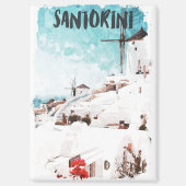 サントリーニギリシャ諸島水彩旅行 マグネット (正面)