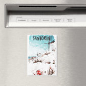 サントリーニギリシャ諸島水彩旅行 マグネット (インサイチュ (食洗機))