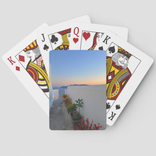 サントリーニギリシャ通りプラントサンセット トランプ (裏面)