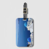 サントリーニギリシャ青ドーム教会の写真 ラゲッジタグ (正面縦)