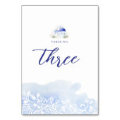 サントリーニギリシャ風景青色結婚の色 テーブルナンバー (裏面)