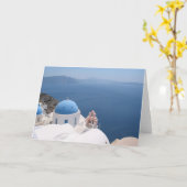 サントリーニギリシャ カード (黄色い花)