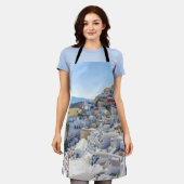 サントリーニギリシャ – サントリーニの晴れの夏の日 エプロン (着用した状態)