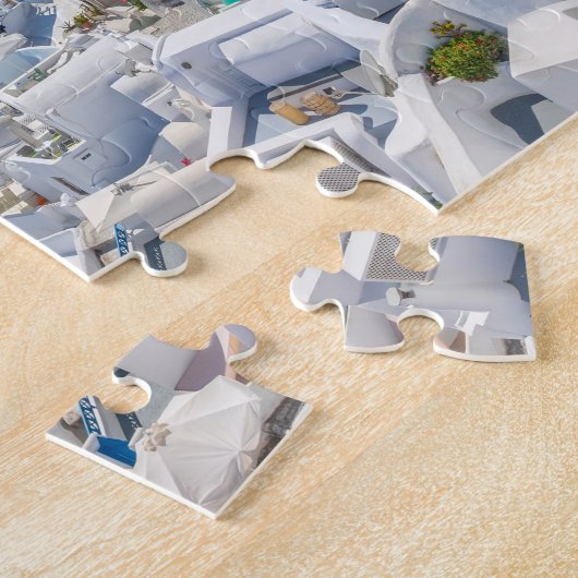 サントリーニギリシャ – サントリーニの晴れの夏の日 ジグソーパズル (側面)