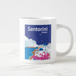 サントリーニギリシャ ジャンボコーヒーマグカップ