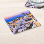 サントリーニギリシャ スクエアペーパーコースター (アングル)