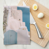 サントリーニギリシャ – ブルードアアットサントリーニギリシャ キッチンタオル (四つ折り)