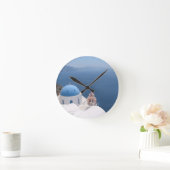 サントリーニギリシャ ラウンド壁時計 (ホーム)