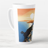 サントリーニギリシャ#1 カフェラテマグ (左アングル)