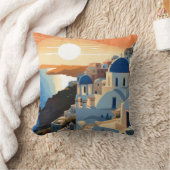 サントリーニギリシャ#1 クッション (ブランケット)