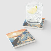 サントリーニギリシャ#1 ストーンコースター (横)