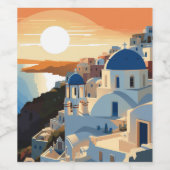 サントリーニギリシャ#1 ワインラベル (シングルラベル)