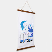 サントリーニギリシャ.b 吊り下げ型タペストリー (傾斜あり)