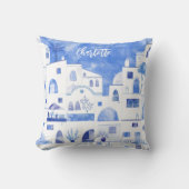 サントリーニグリークウォーターパーソナライズされたカラー クッション (正面)