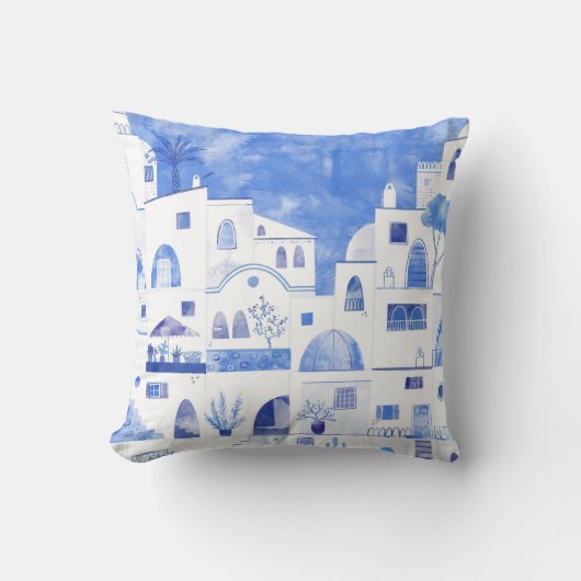 サントリーニグリークウォーター色 クッション (正面)