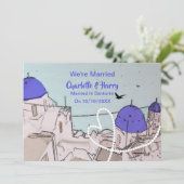 サントリーニグリークポストウェディングレセプションパーティー 招待状 (スタンド正面)