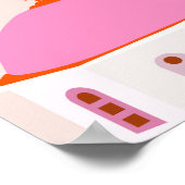 サントリーニグリースクピンクアンドオレンジ ポスター (角)