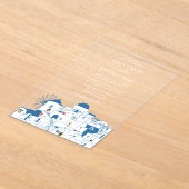 サントリーニデスティネーションギリシャ結婚島の アクリル招待状 (レイダウン)