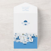 サントリーニデスティネーションギリシャ結婚島の オールインワン招待状 (外側)