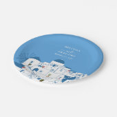 サントリーニデスティネーションギリシャ結婚島の ペーパープレート (アングル)