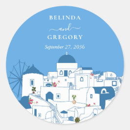 サントリーニデスティネーションギリシャ結婚島の ラウンドシール