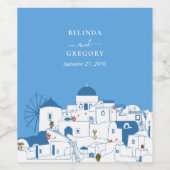 サントリーニデスティネーションギリシャ結婚島の ワインラベル (シングルラベル)