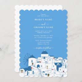 サントリーニデスティネーションギリシャ結婚島の 招待状