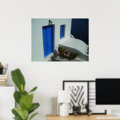 サントリーニドアステップ ポスター (ホームオフィス)