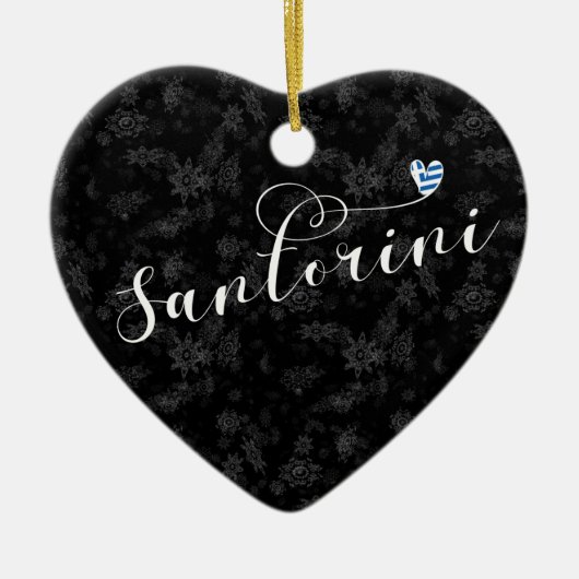 サントリーニハート州旗，ギリシャ，ティラ セラミックオーナメント (正面)