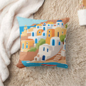 サントリーニパノラミックビュー装飾用クッション クッション (ブランケット)