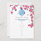 サントリーニピンクブライダルドレスゲームカードを推測 招待状 (正面)