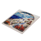 サントリーニフェイクレリーフ、 浮き彫りモザイクアーチ、ギリシャの村 タイル (側面)